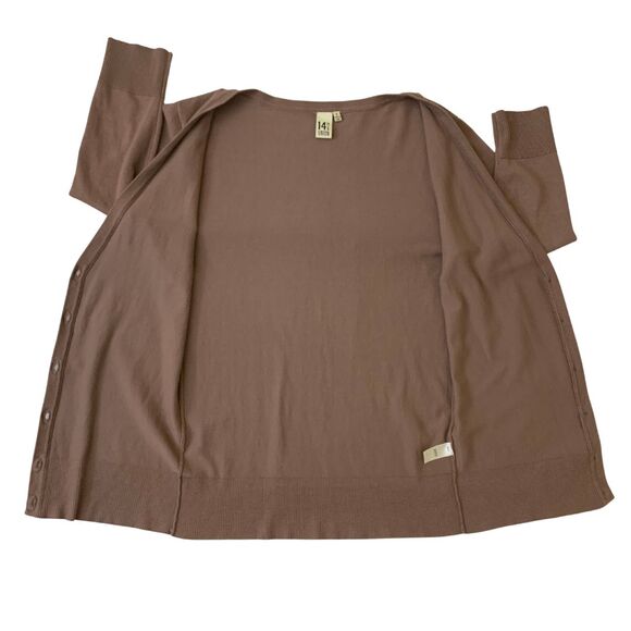 14th & Union Moca Cocoa Short length Knit Cardigan 3/4 Sleeve size S - Picture 4 of 10